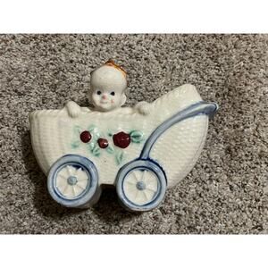Baby Carriage Planter Ceramic Vintage MCM